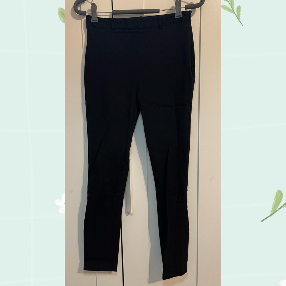 Black straight slack pants